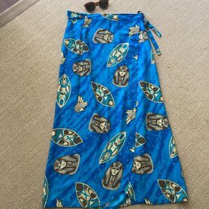 UNO 100% Rayon Egyptian Print Wrap Around Sarong Beach Cover Up